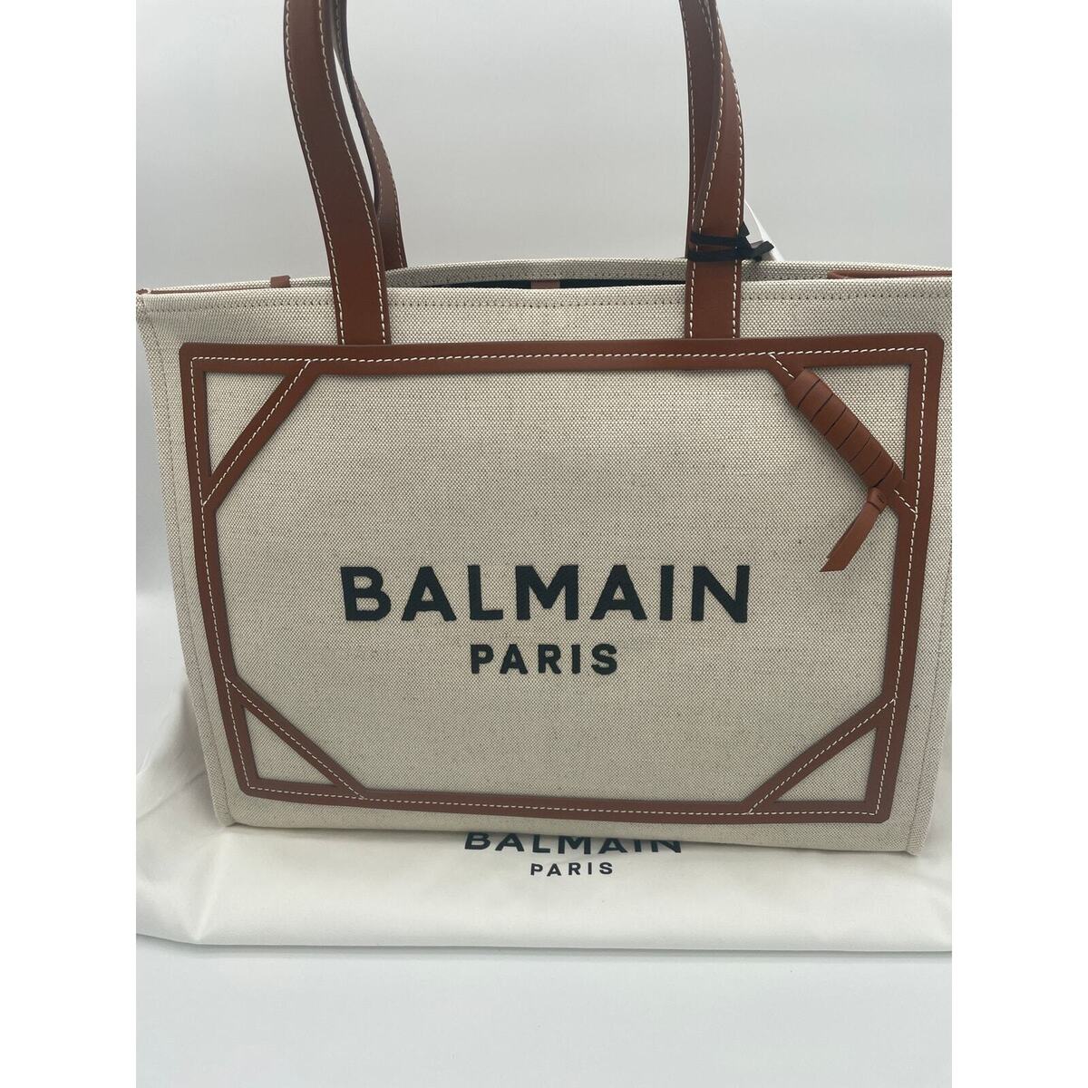 トートバッグ Balmain B-Army Shopper Bag - Leather - Neutral Balmain B-Army Medium Canvas Shopper Tote Bag | Saks Fifth