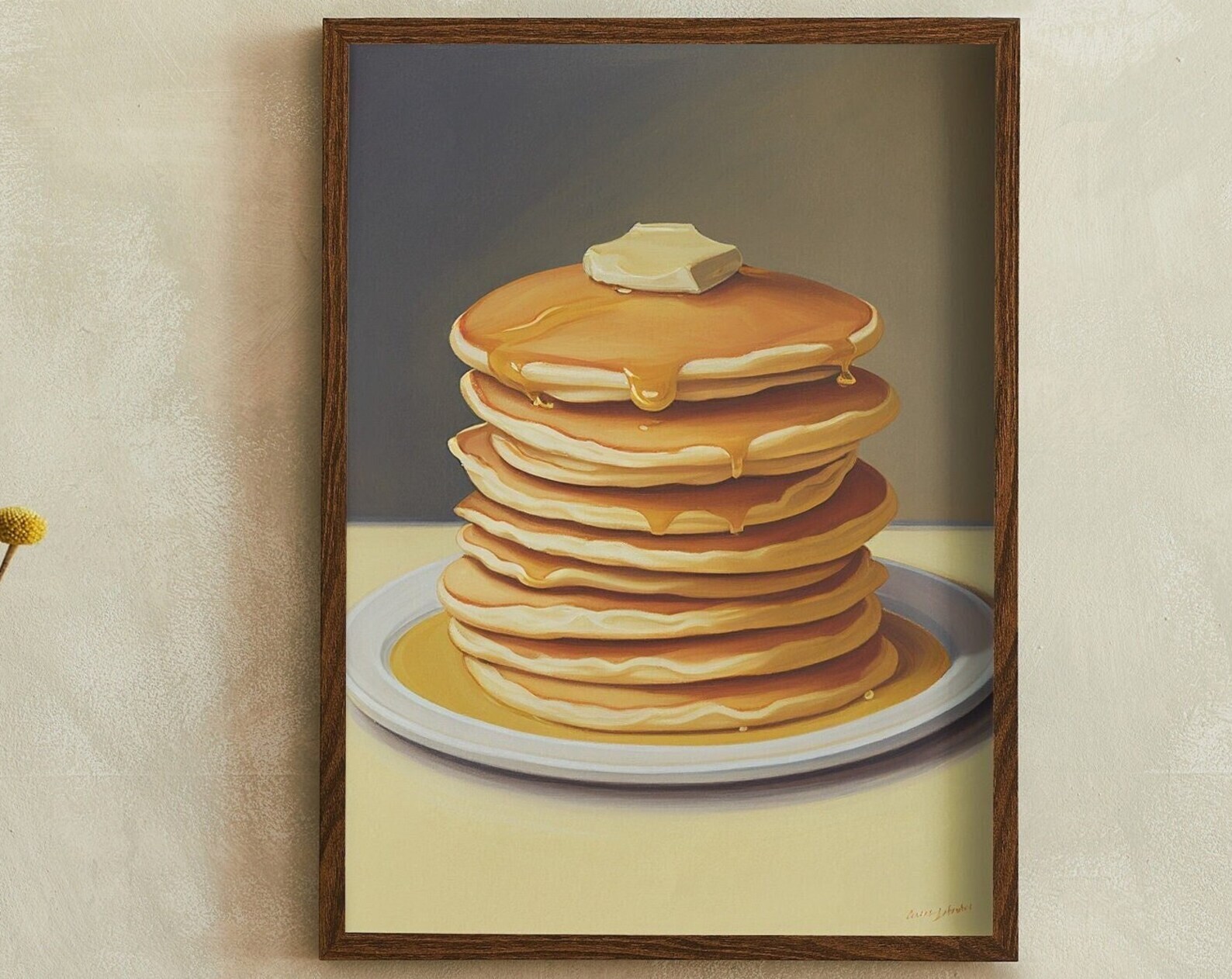 Retro Style Pancake Painting Artwork Print At Home Wall Art Wall Art Print