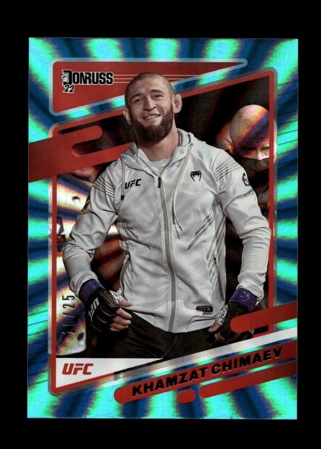 2022 Panini Donruss UFC khamzat Chimaev Base Holo Teal Laser 18/25 #1