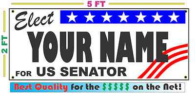 US SENATOR ELECTION Banner Sign w/ Custom Name NEW 