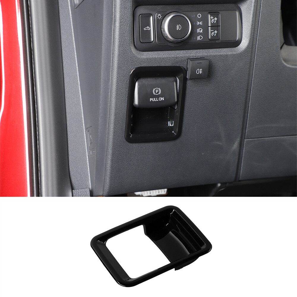 Black ABS Handbrake Switch Button Panel Trim For Ford F150 2021-2024 Accessories