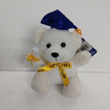 Graduation Bear 6 In Mortar Board Diploma White Congratulations Class Of Tassel