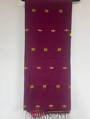 Eleganter grauer Handwebstuhl Sari mit doppeltem Pfauenmotiv Khadi Baumwolle