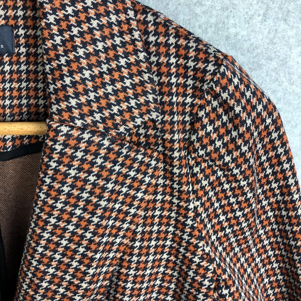Blazer Maeve by Anthropologie Assimétrico Houndstooth Laranja Tamanho XS - Imagem 2 de 4
