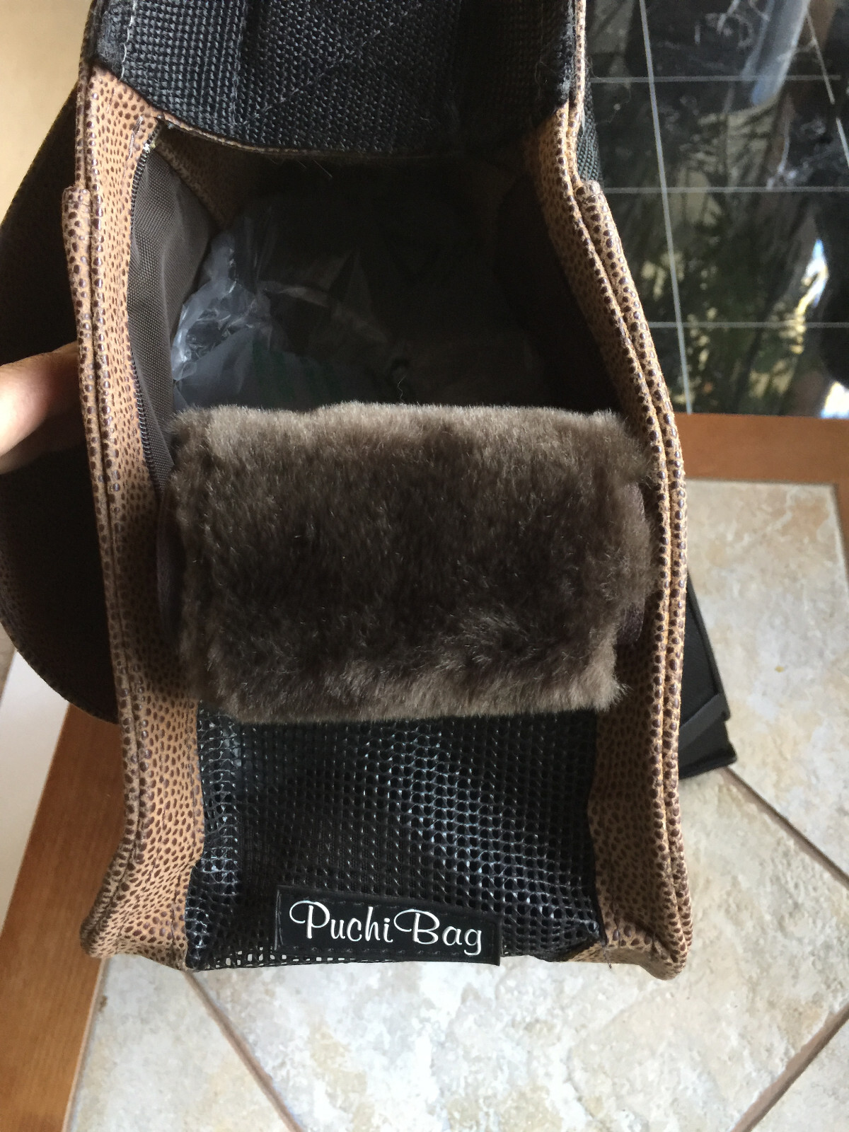 Puchi Bag PuchiBag Designer Pet Small Dog Cat Faux Leather Tote Carrier