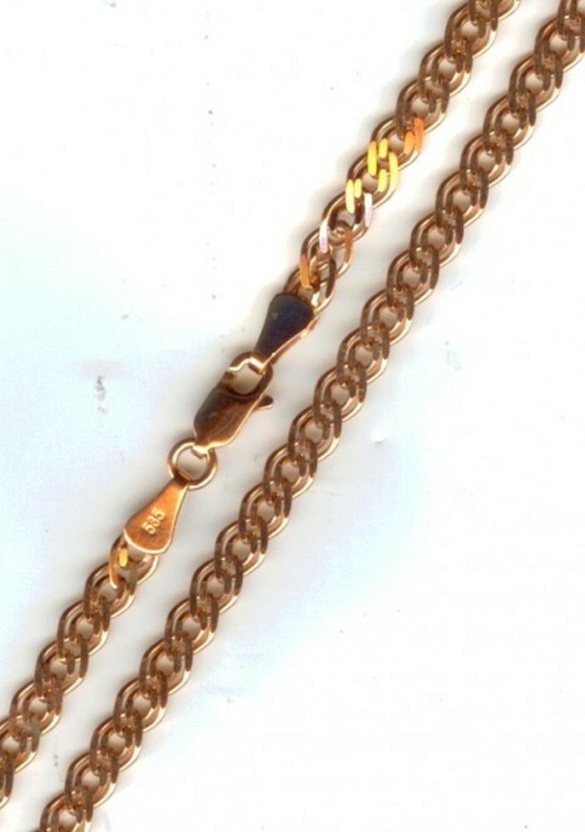 Russisches Rose Rotgold echt 585 massive edle Goldkette Kette