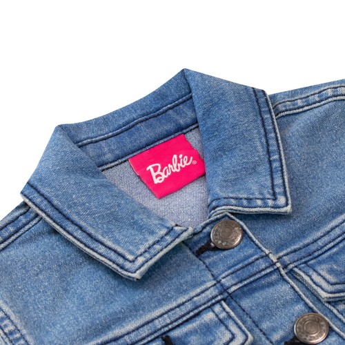 Barbie Denim Jacket Kids Girls 4 5 6 7 8 9 10 11 12 Years Outwear Long Sleeve - Picture 3 of 6