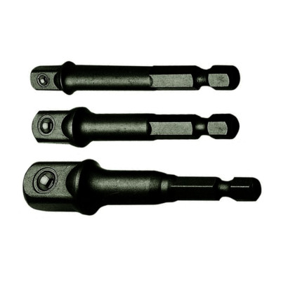 PTI Impact 3 Stück Steckschlüssel Adapter Elektrowerkzeug Set 1/4'' 3/8'' & 1/2'' Antrieb PTI0046