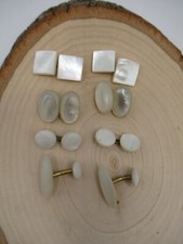 Vintage lot assorted Mother of Pearl cufflinks 4 pairs elegant MOP white classic