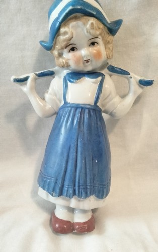 Dutch China Doll Bisque Missing 2/Water Pails Made In Japan - Picture 5 of 9
