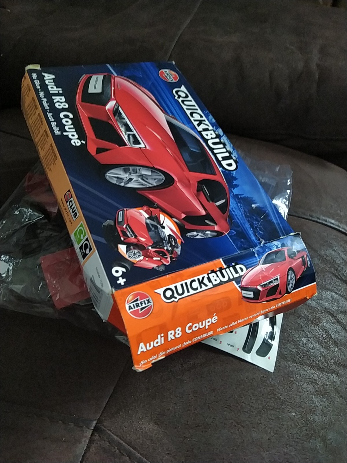 Airfix Quickbuild Audi R8 Coupe Model Car Kit. No Glue, No Paint, Just