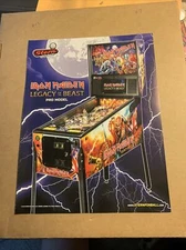 original 2018 11-8” Iron Maiden Stern Pinball arcade game FLYER Ad