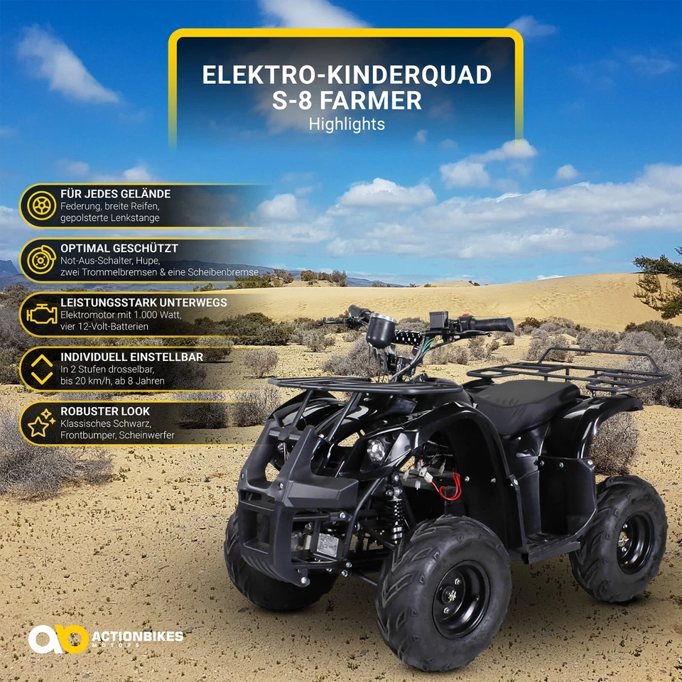 Kinderquad Miniquad ATV S-8 1000 Watt Kinder Quad Pocket Elektro Pocketquad - Bild 2 von 4
