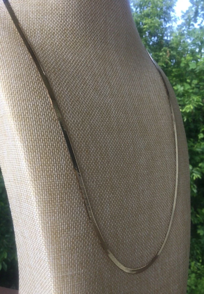 Cadena de espiga DANECRAFT oro sobre plata de ley 925 30", 4 mm, vintage WOW Foto 4 de 4