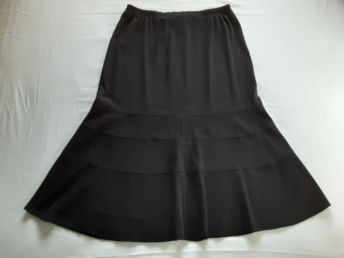 Tanjay Size 16 Black Velvet Maxi Skirt 