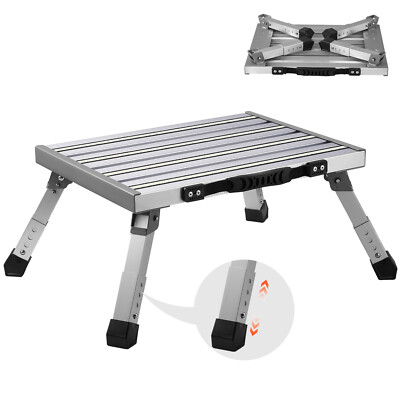 VEVOR Step Stool Ladder Foldable Adjustable Height Max Load 330lbs Alumium Alloy