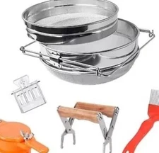 Mr.Bee Honey Harvesting Beekeeping Starter Tool Kit Set of 5 Double Sieve Sta...