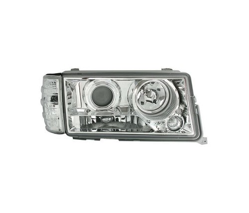 Set Headlights TFL for Mercedes 190E W201 1983-1993 VP515 Clear Glass Chrome LHD - Picture 4 of 5