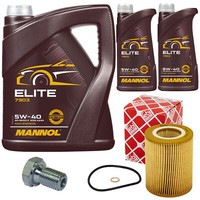 MotoröL Set Mannol 5W40 7 Liter + ÖLfilter + Schraube FüR BMW 3Er 5Er 7Er Z3 Z4