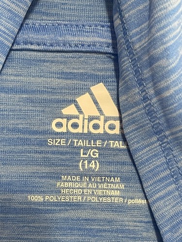 adidas Hoodie, Girl's Size 14, Blue, Logo Print, Long Sleeve, Pullover - Picture 9 of 10