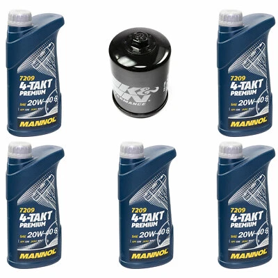 K&N + MANNOL Motoröl Set Ölfilter KN198 20W40 5 Liter für Victory Vision Tour Vegas Hammer