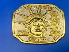 Vintage Statue Of Lady Liberty Belt Buckle 100 Year Anniversary 1884-1984