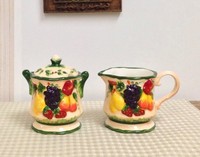 3-d Mixed Fruit Ceramic Creamer & Sugar, 87032 By Ack, New, Free Shipping on sale 3-d Mixed Fruit Ceramic Creamer & Sugar, 87032 By Ack, New, Free Shipping on sale