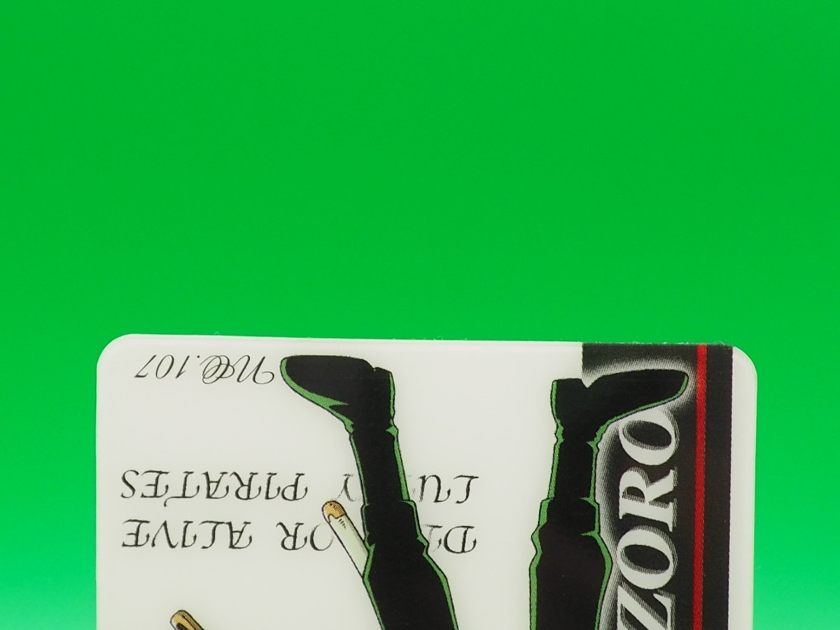 Roronoa Zoro One Piece Gummy Trading Card No. 107 Bandai Japan