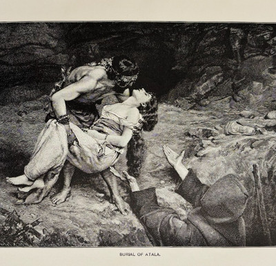 1902 The Burial Of Atala Wood Engraving Gustavo Courtois Chateaubriand DWP8B