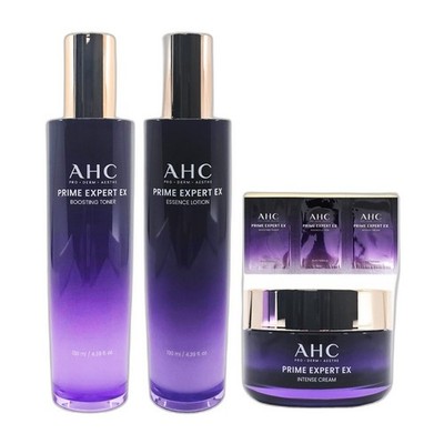 K-Beauty AHC Prime Expert EX Skincare 3-Set Toner+Lotion+Cream+3 Samples