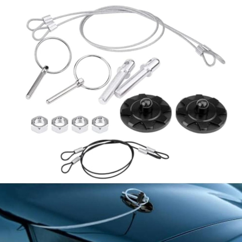 Universal Car Hood Pin Lock Kit CNC Quick Release Racing Style Lock ...
