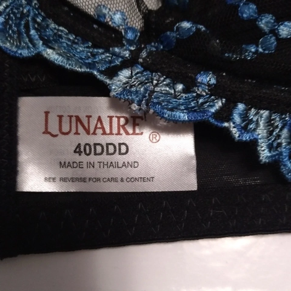 Sujetador Lunaire con cordones negro y azul talla 40 DDD Foto 4 de 4