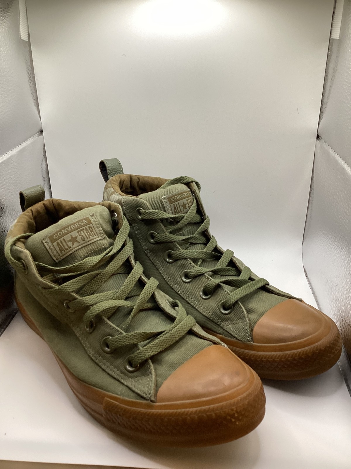 SAOLA Scarpe sneaker Converse AllStar Street Mid Chuck Taylor verde mimetico uomo 7 donna9