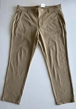 Fabletics Pants Mens 36x30 Tan Khaki Performance Tech Flat Front Outdoor Casual
