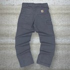 Vintage Carhartt Carpenter Pants 32x30 Grey Canvas Relaxed Fit Dungarees 90s