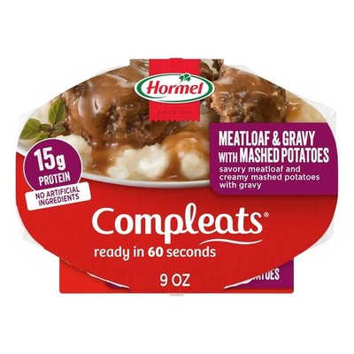 Meatloaf and Gravy With Mashed Potatoes Microwave Tray 9 oz Pack Shelf Stable