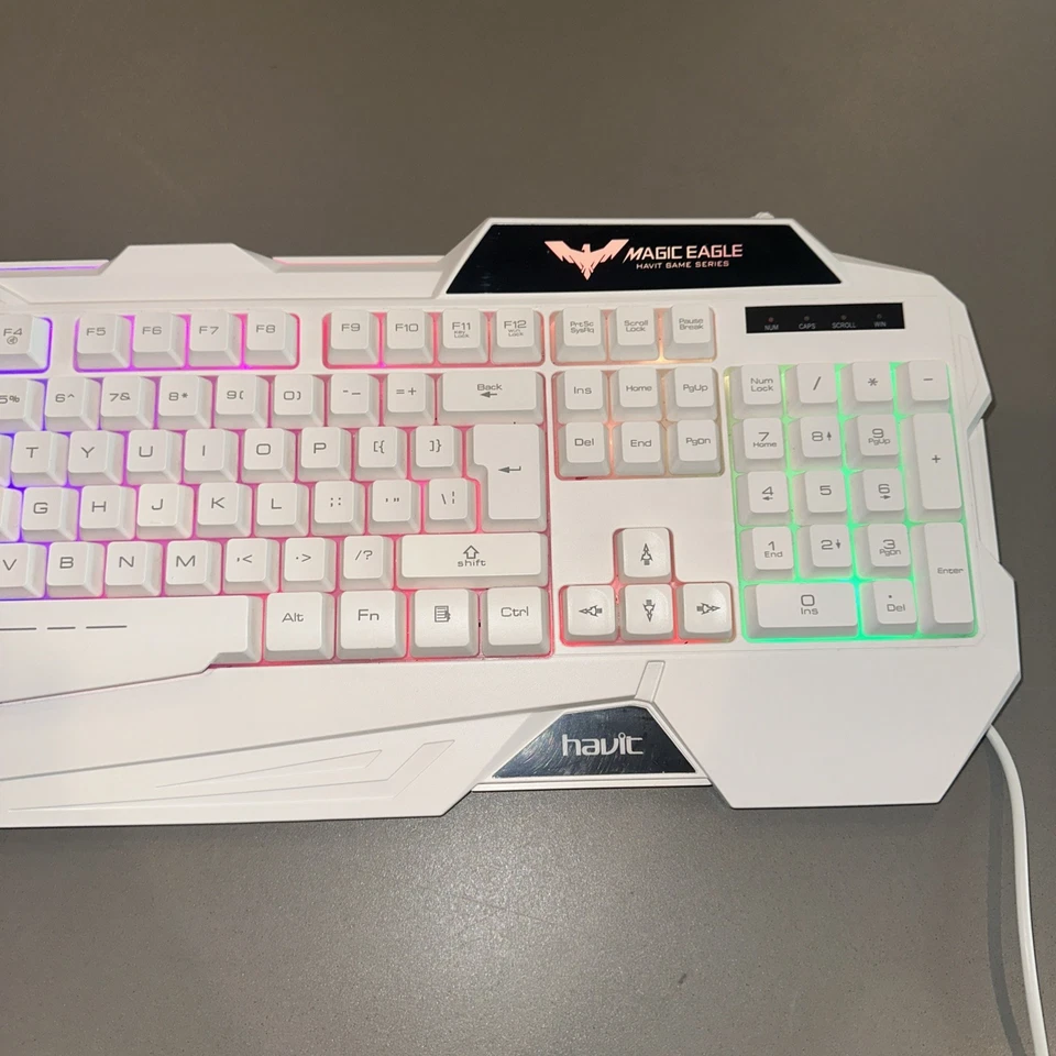 Havit Game Series Magic Eagle White, Rainbow Back-Lit Keyboard/Mouse - Image 4 of 4