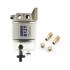 BARTOO R12T Fuel Water Separator Marine,10 Micron Fuel Filter Marine Parts Re...