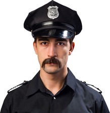 Polizeimütze schwarz Polizei Police Polizeikappe größenverstellbar