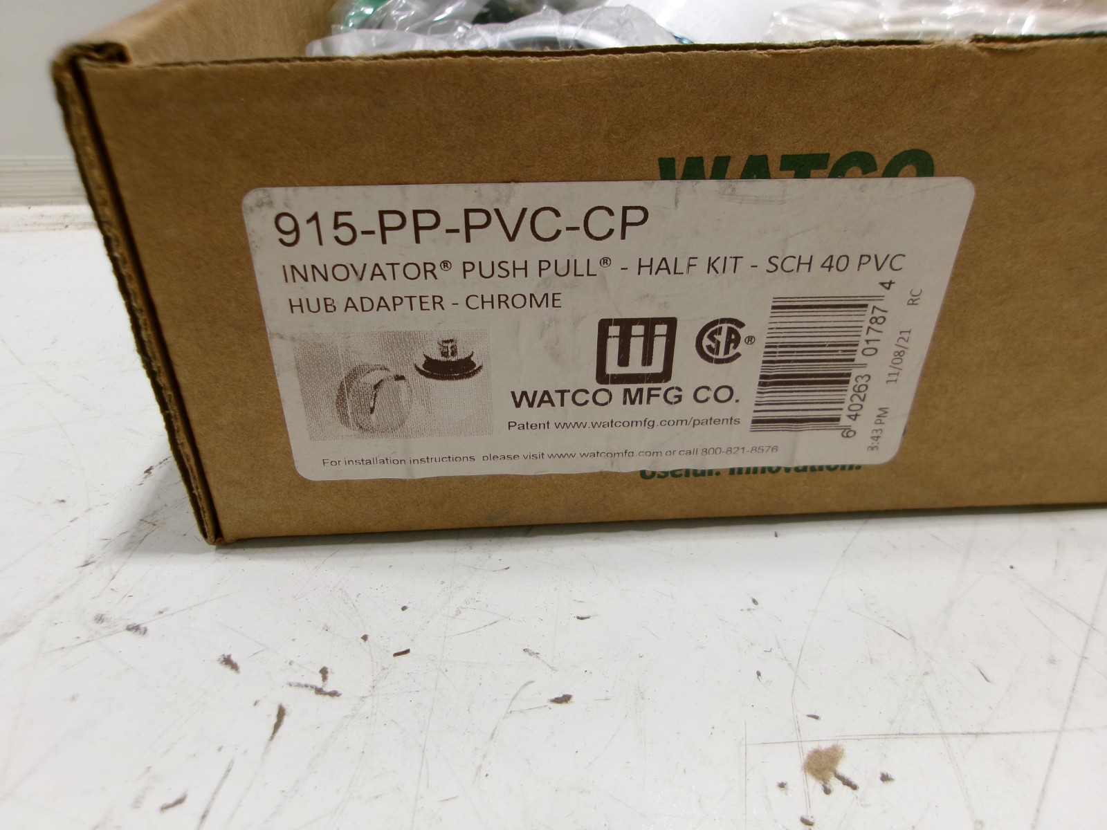 Watco 915-PP-PVC-CP Schedule 40 Push Pull Half Kit Chrome Hub Adapter..R421