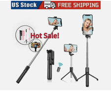 Extendable Selfie Stick Monopod Tripod for Cell Phone W/Bluetooth Remote Shutter