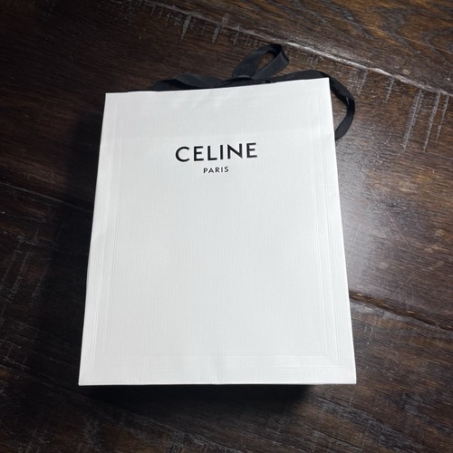 "Bolsa de compras Celine Box Paris almacenamiento de regalos cinturón blanco 6,25x6,25x3,75"" para tarjetas de notas" - Imagen 16 de 18
