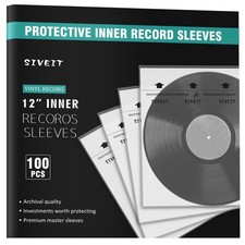 Vinyl Record Inner Sleeves - 100 Pack Anti-Static Vinyl Protective Inner Slee...
