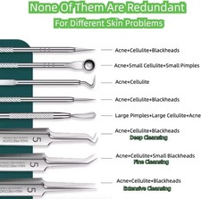 Blackhead removal tweezers set, acne needle facial cleansing skin 8 pieces/set 