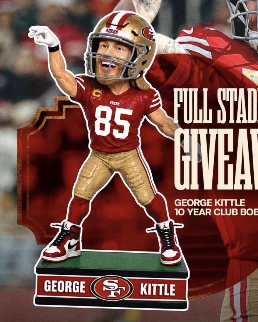 🟥🟨 George Kittle 10 Year Club Bobblehead SF 49ers SGA 9/27/26 PRESALE 🟥🟨