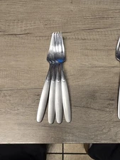 4 - Oneida PARADOX Frosted w/ Glossy Stainless USA Flatware DINNER FORKS