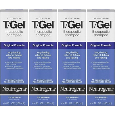 Neutrogena T/Gel Therapeutic Shampoo Original Formula 4.4 oz (Pack of 4)
