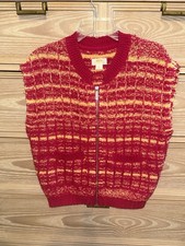 Anthropology Maeve Sweater Vest Knit Cotton Sleeveless Full Zip Size X-Small XS