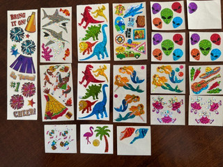 Hambly Studios Prismatic/Foil Stickers Lot Partial Sheets Dinosaurs Mermaids