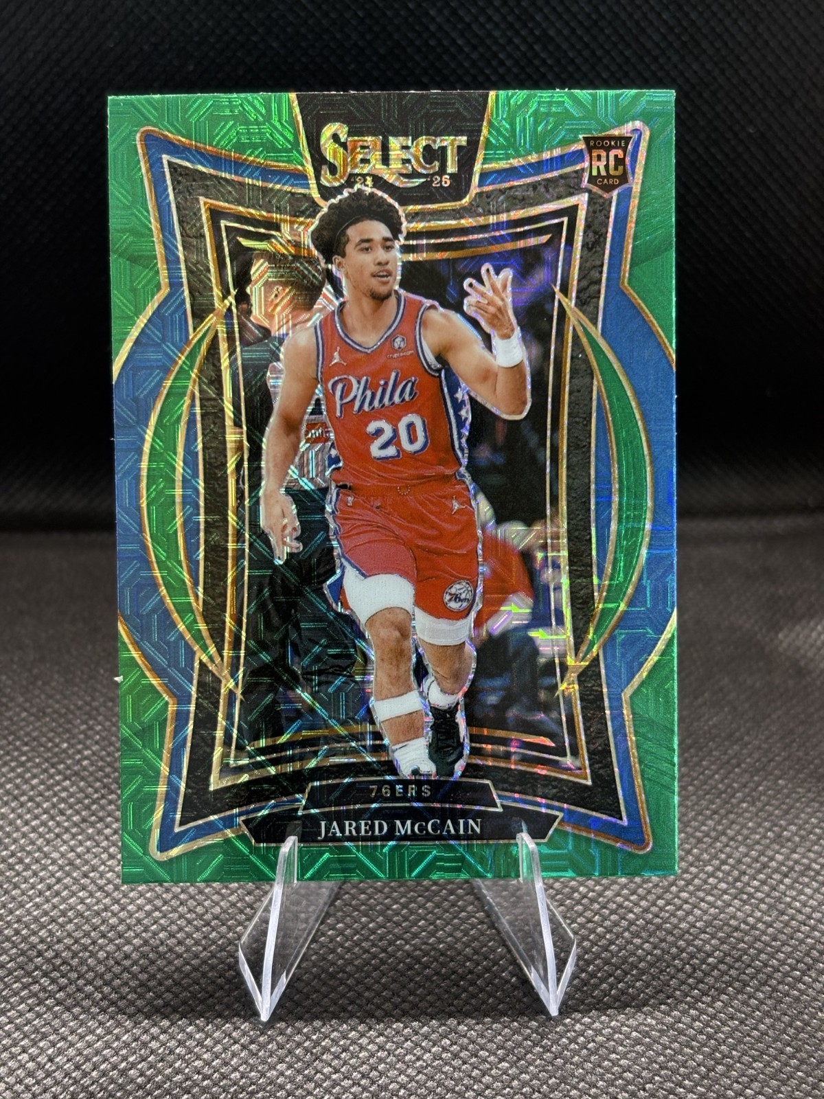 2024-25 Panini Select - Concourse Jared McCain #82 Green Mojo Prizm (RC)